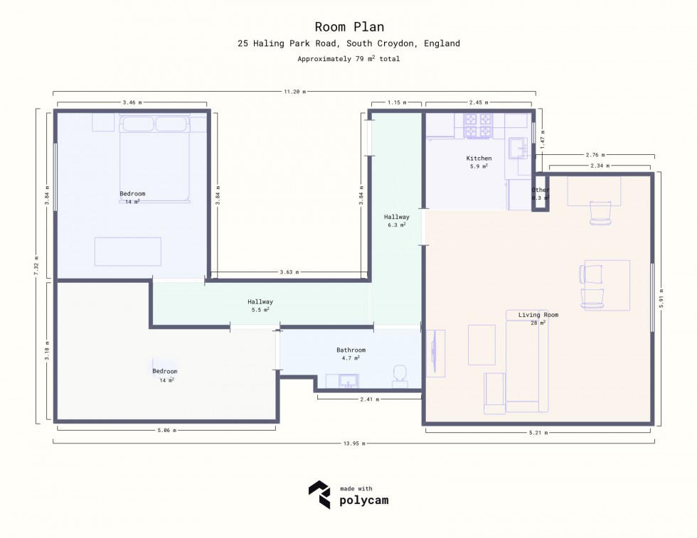 Floorplan for Haling Park Road, South Croydon