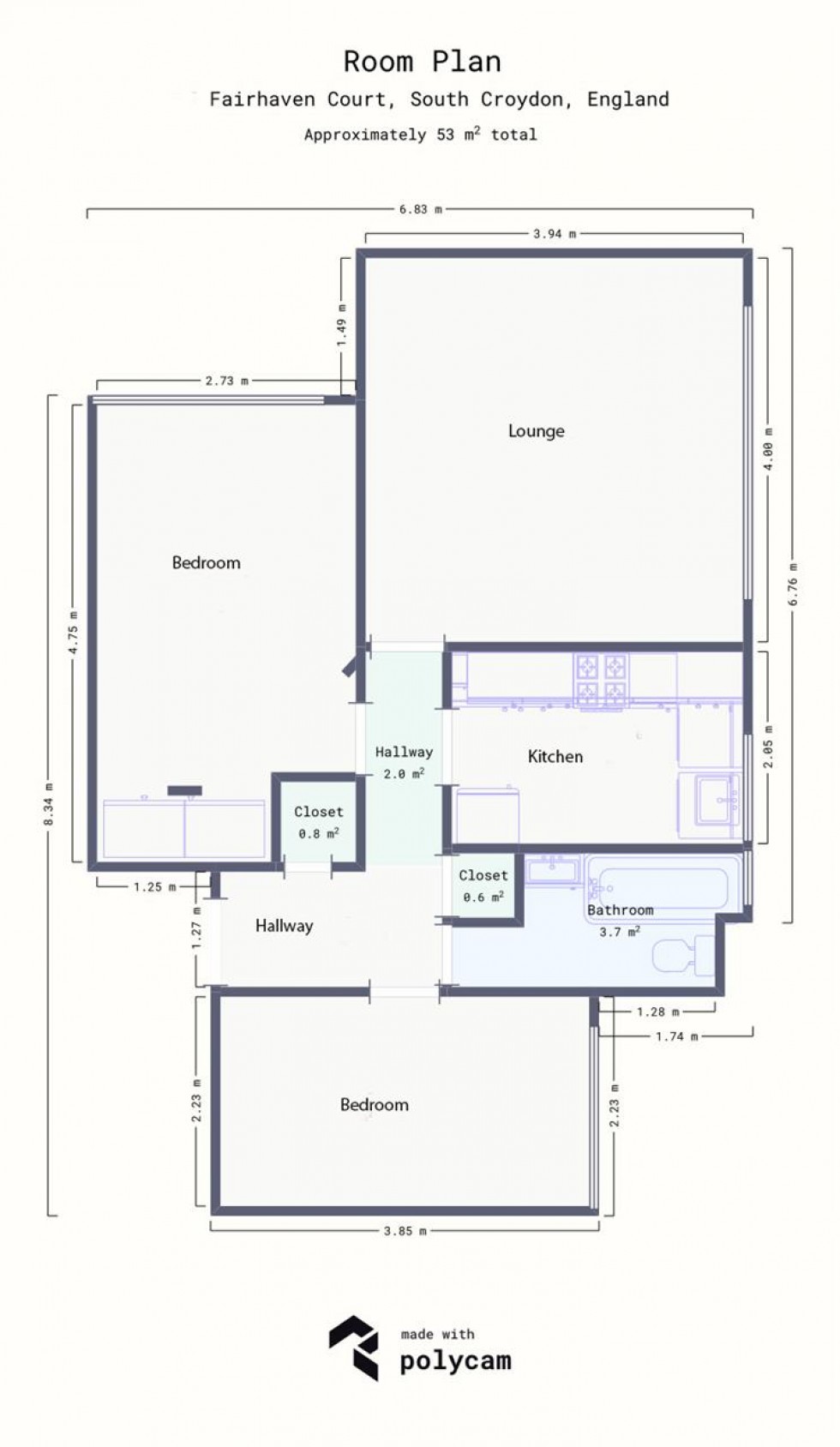 Floorplan for Fairhaven Court, Warham Road, South Croydon