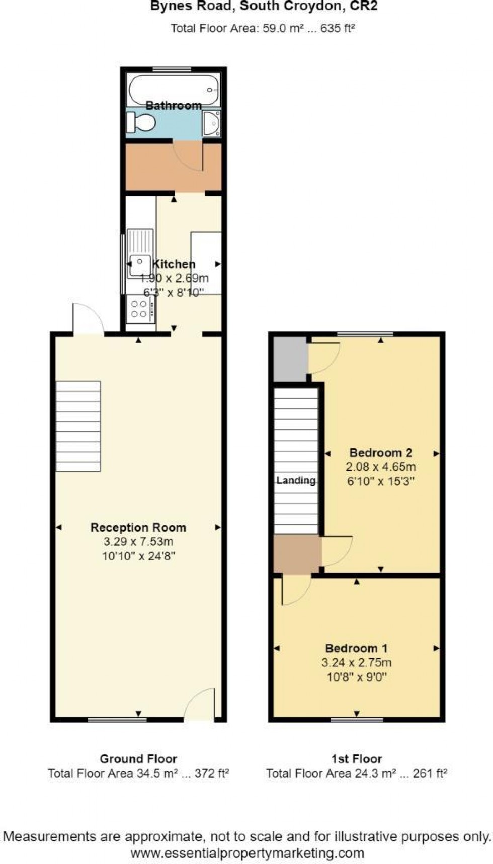 Floorplan for Bynes Road, South Croydon