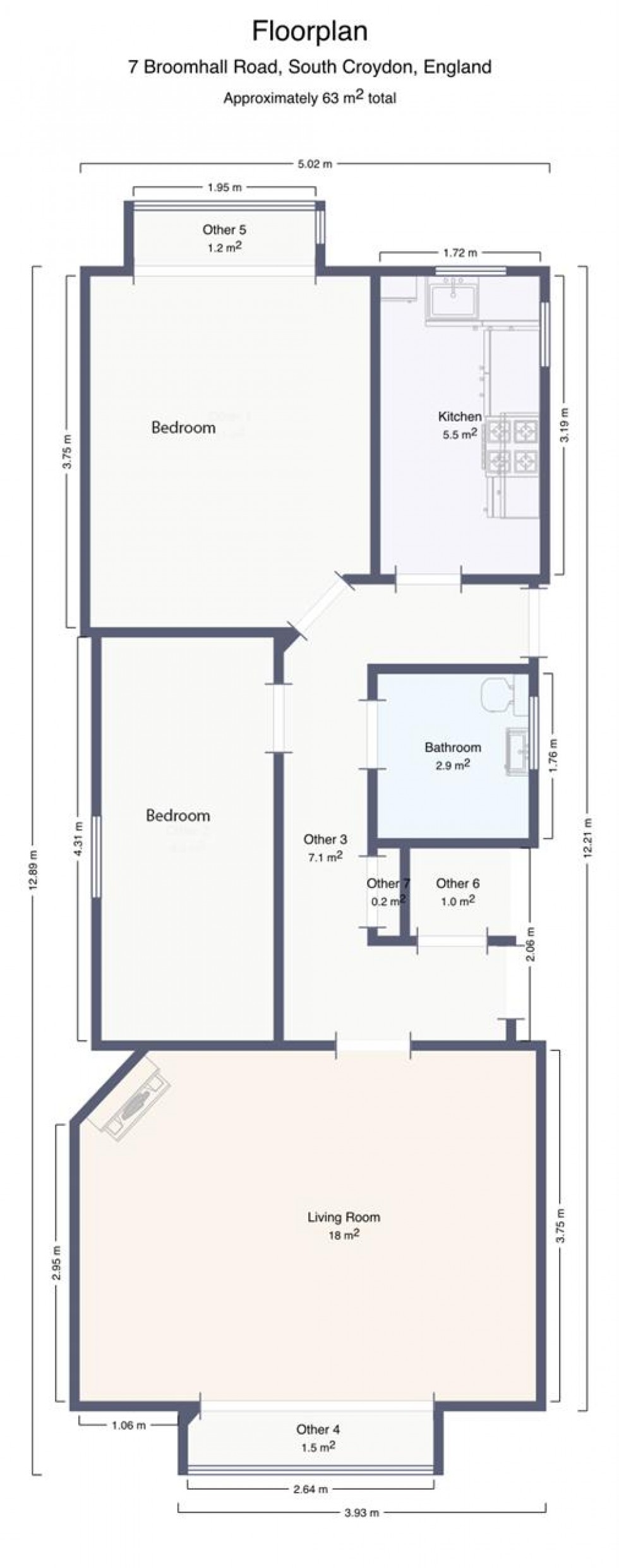 Floorplan for Broomhall Road, South Croydon