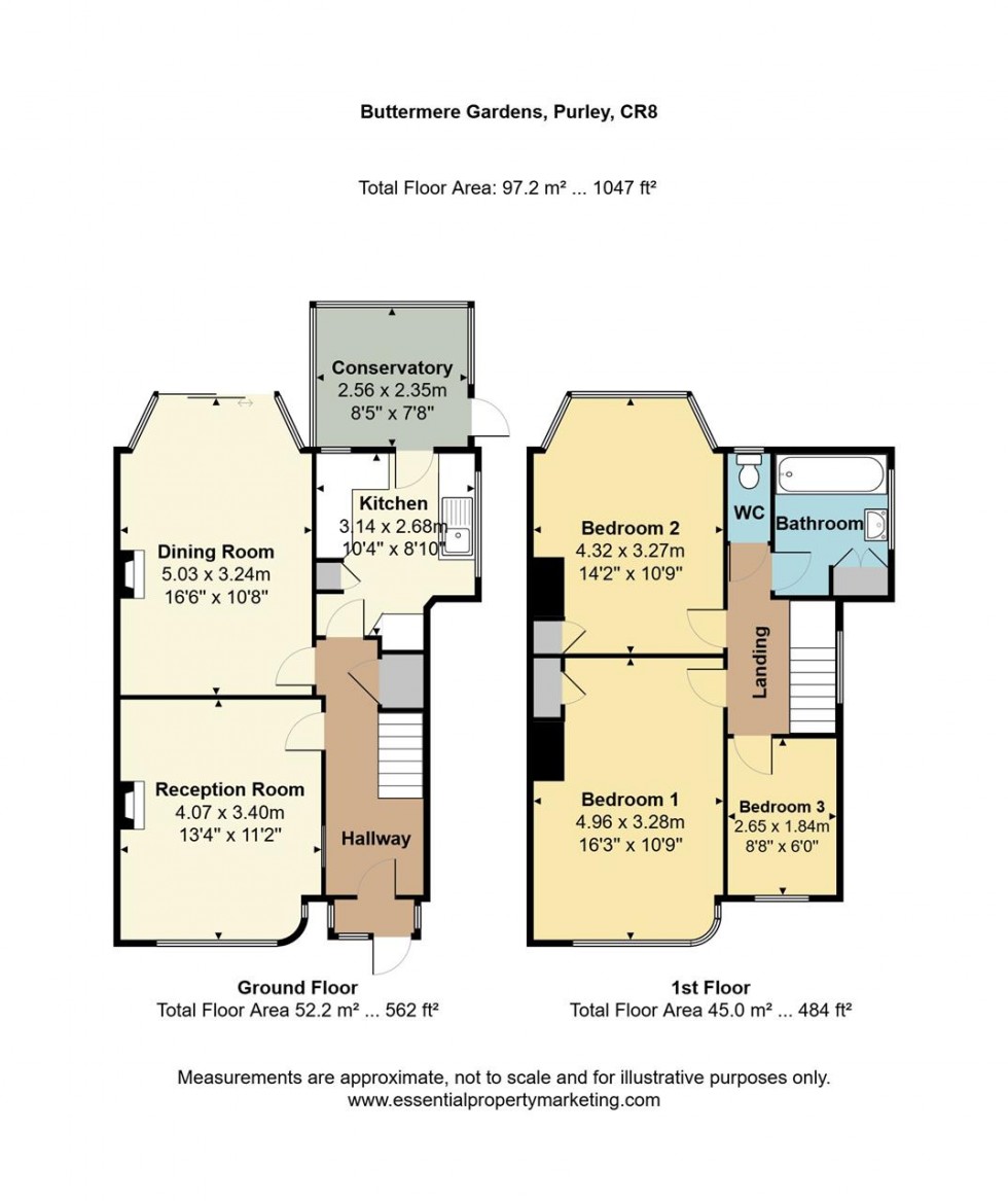 Floorplan for Buttermere Gardens, Purley