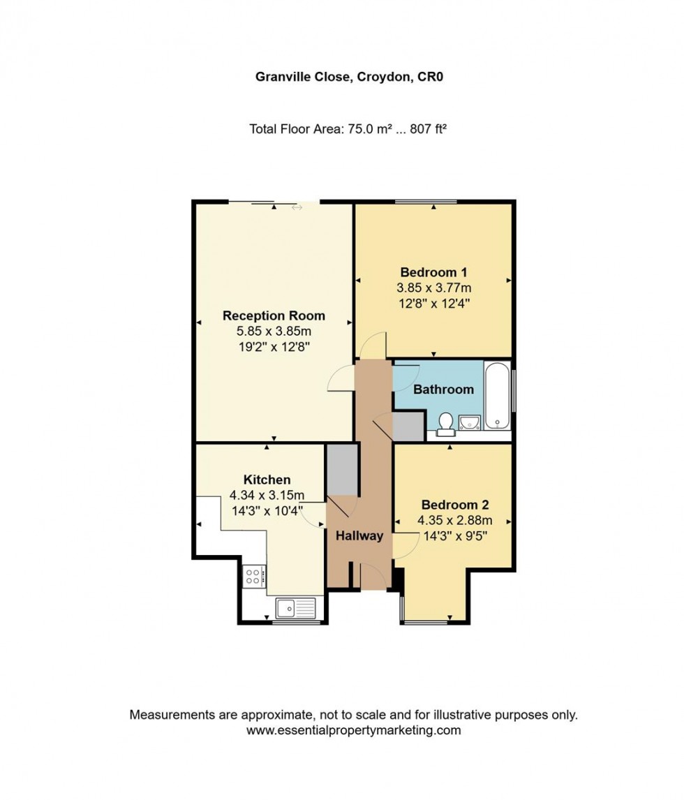Floorplan for Granville Close, Croydon