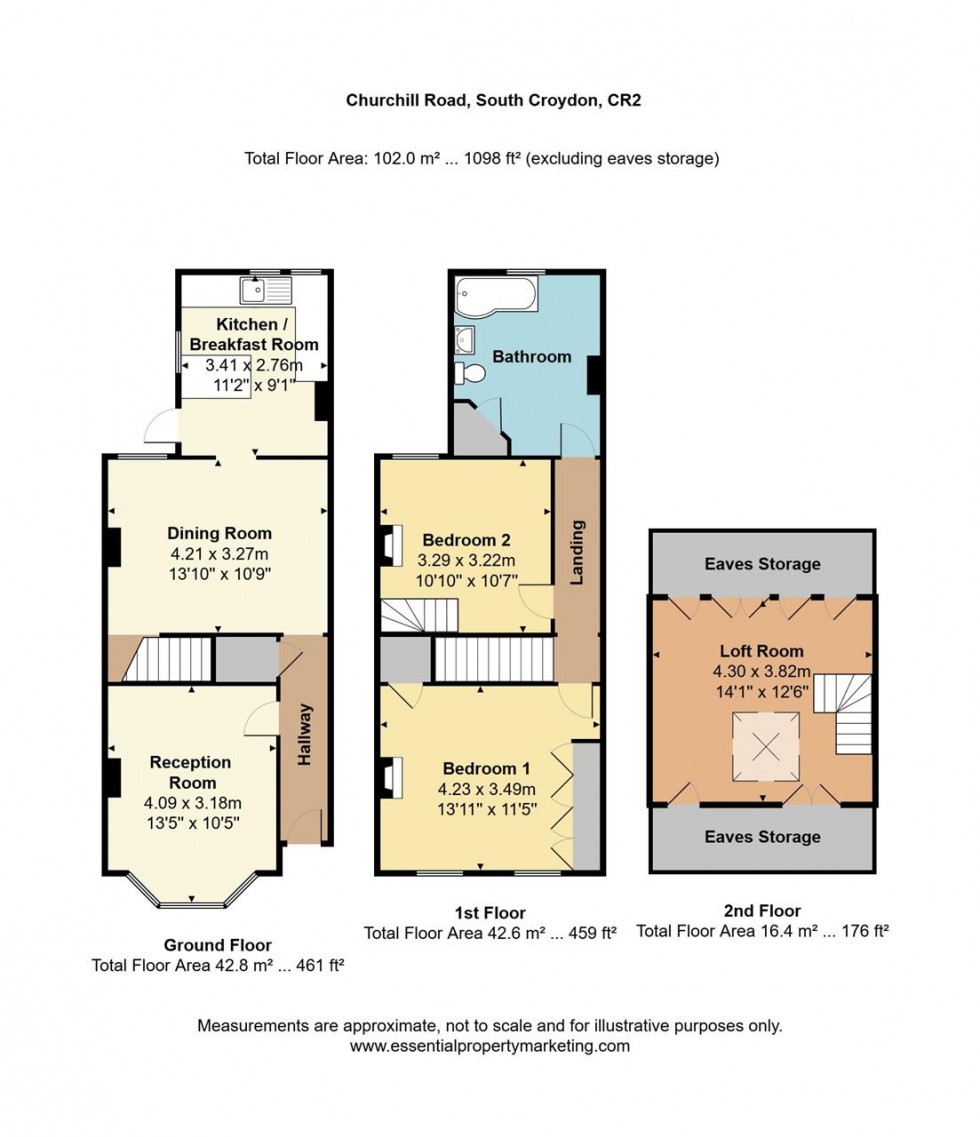 Floorplan for Churchill Road, South Croydon