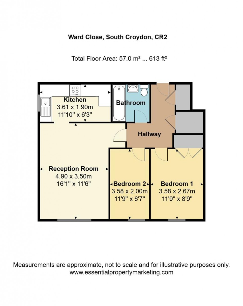Floorplan for Ward Close, South Croydon