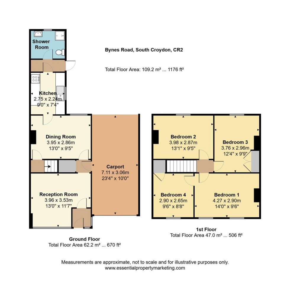 Floorplan for Bynes Road, South Croydon