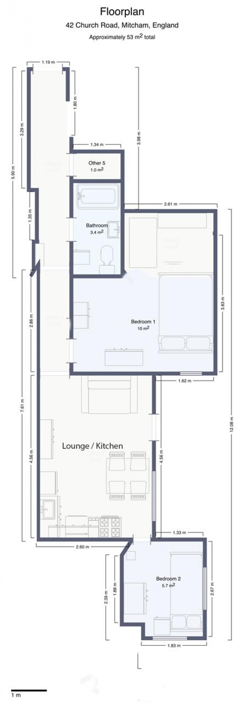 Floorplan for Church Road, Mitcham