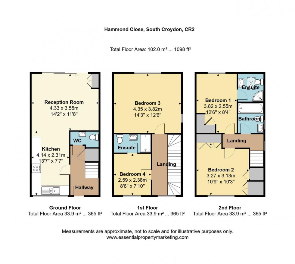 Floorplan for Hamond Close, South Croydon