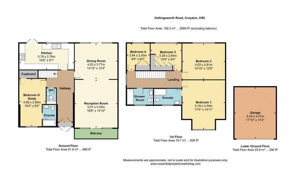 Floorplan for Hollingsworth Road, South Croydon