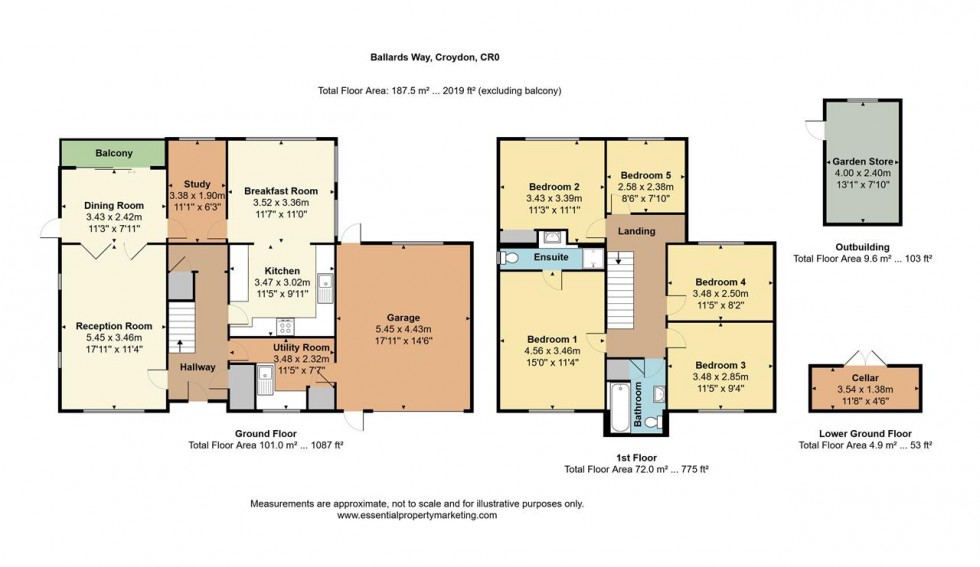 Floorplan for Ballards Way, Croydon