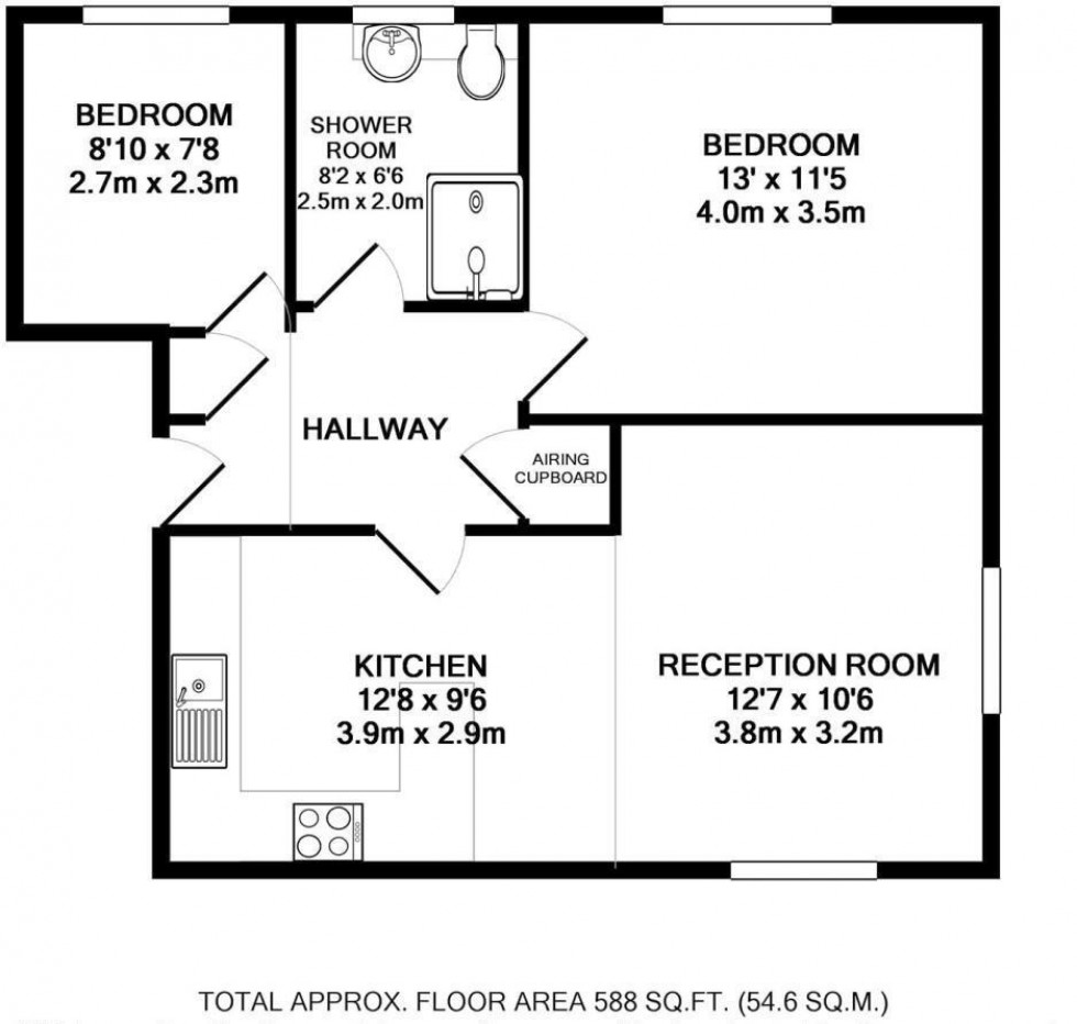 Floorplan for Greendale Court, Haling Park Road, South Croydon