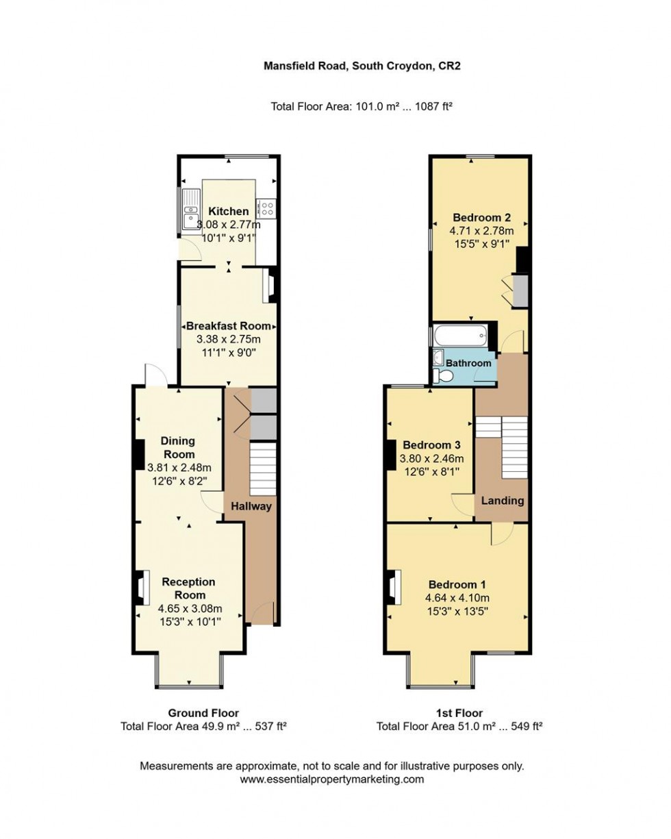 Floorplan for Mansfield Road, South Croydon